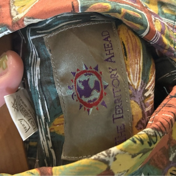 Vintage The Territory Ahead Vibrant Orange and Green Graphic Shirt - Picture 5 of 9